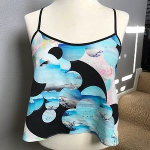 Topshop summer print tank crop top. Worn once